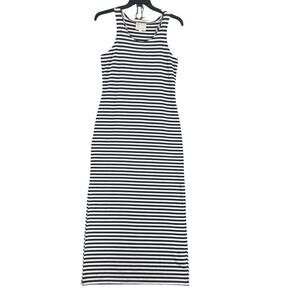 Sail to Sable Dress Long Womens S Navy Nautical White Striped Maxi Tank Slit